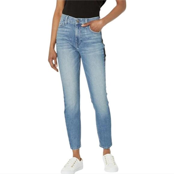 7FAM Jen7 Women's Mid-Rise Stretch Denim 50/50 Ankle-Skinny Jeans Plus Size 18 - Picture 2 of 16